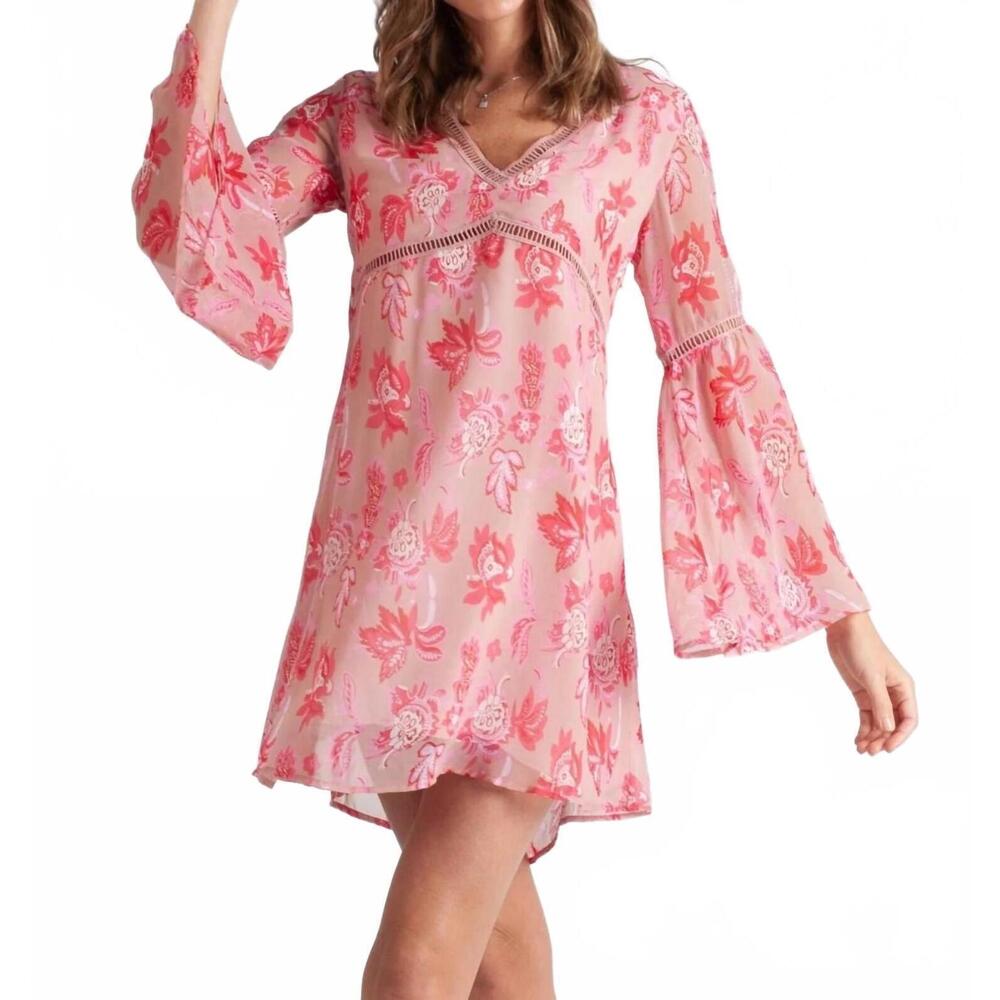 NEW LUCCA julie ladder mini dress in pink floral - Picture 4 of 6